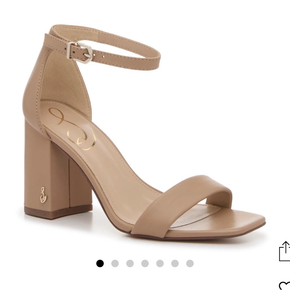 Sam Edelman Tan Ankle Strap Block Heels